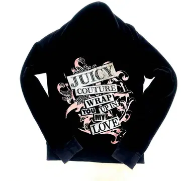 Juicy Couture 블랙 후드티 벨로아 S