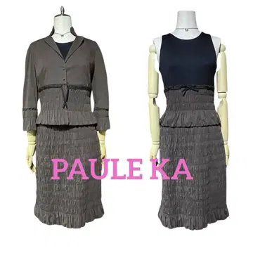 PAULE KA 셔링 자켓과 원피스 셋업 사이즈 38