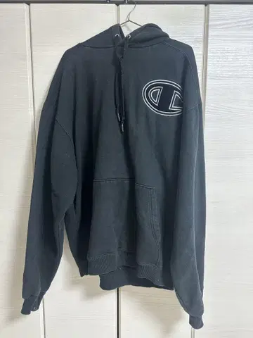 Champion 블랙 후드 부착 후드티 구제 의류