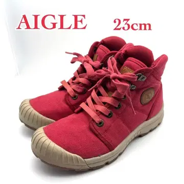 AIGLE 에이글 하이컷 스니커즈 23cm 레드