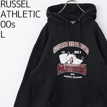 러셀 애슬레틱 후드티 프린트 블랙 L 00s 10897