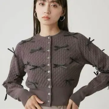 SNIDEL 스나이델 리본 모티브 가디건