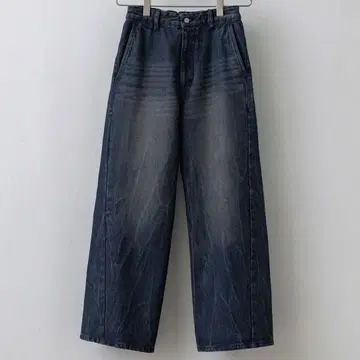WYM CURVED FLARE DENIM SLACKS