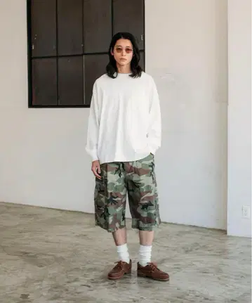 NAUTICA 와이드 카고 크롭 팬츠 노티카