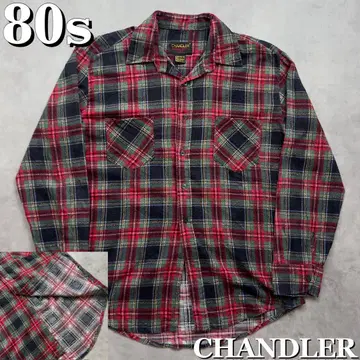 80s CHANDLER 프리넬 체크 셔츠 플란넬 셔츠 빈티지