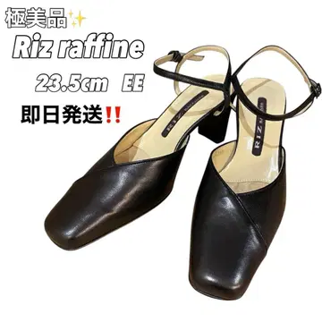 Riz raffinee 스트랩 펌프스 가죽 블랙 23.5cm