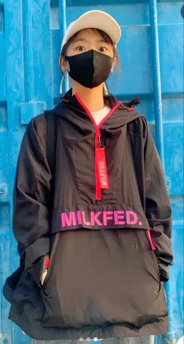 MILKFED. 밀크페도 아노락 후드티 블랙 S