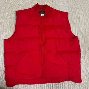 80s~90s 에디바우어 블랙 택 다운 베스트 라이트닝 지퍼