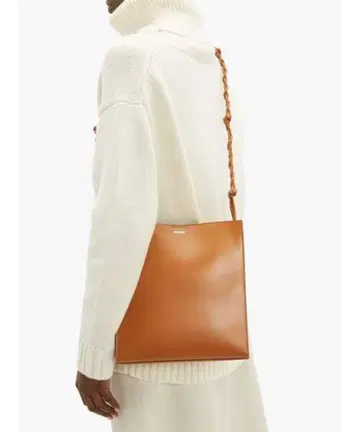 질 샌더 숄더백 가죽 브라운