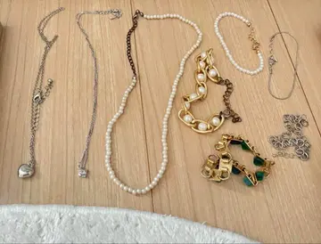 실버 펄 목걸이 팔찌 세트 액세서리