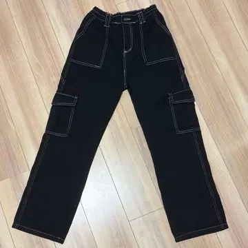 A'GEM/9 x .kom 스티치 악센트 카고 팬츠