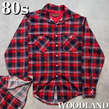 80s WOODLAND 프리넬 체크 셔츠 플란넬 셔츠 빈티지