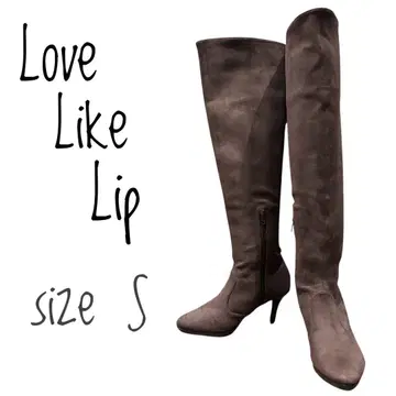 미사용 새상품 롱 부츠 스웨이드 브라운 사이드 지퍼 부착 S