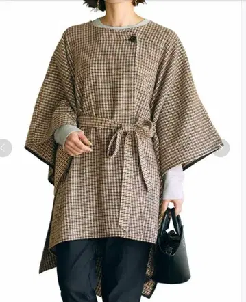 IEDIT 펠리시모 츠지모토 마이 씨 콜라보 판초 가디건 카멜