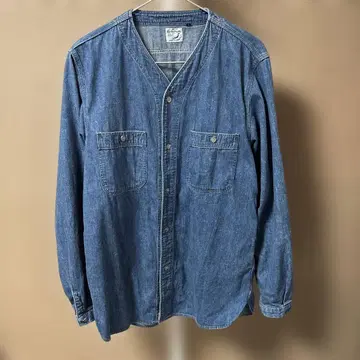 or Slow 노카라 데님 셔츠 사이즈 2