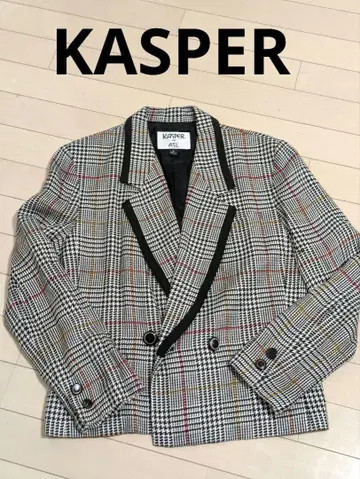 KASPER 체크 무늬 테일러드 자켓 사이즈 8