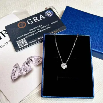 인증서 있음 모이사나이트 클로버 네잎 목걸이 S925