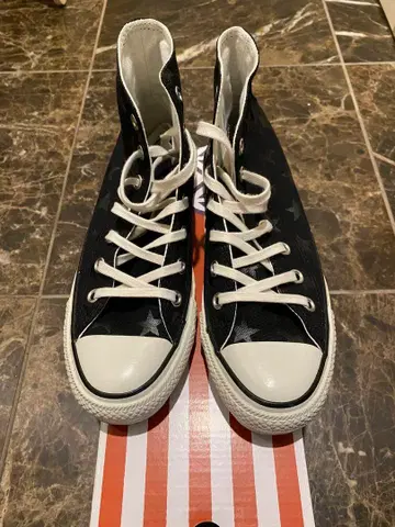 CONVERSE ALL STAR 블랙 별 패턴 23 새상품급
