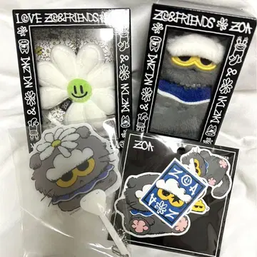 ZO&FRIENDS ZOA A&NE 봉제 인형 키링 미니 부채