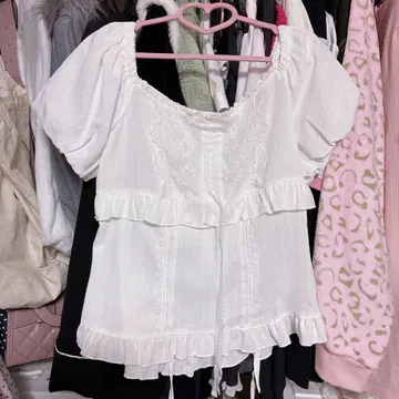 axes femme 엑시즈팜 레트로 레이스 프릴 화이트 모리걸