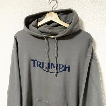 TRIUMPH 트라이엄프 로고 후드티 XL 사이즈 레어 구제 중고 그레이