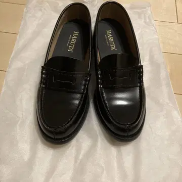 HARUTA 블랙 가죽 로퍼 25cm
