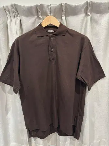 AURALEE 브라운 피케 셔츠