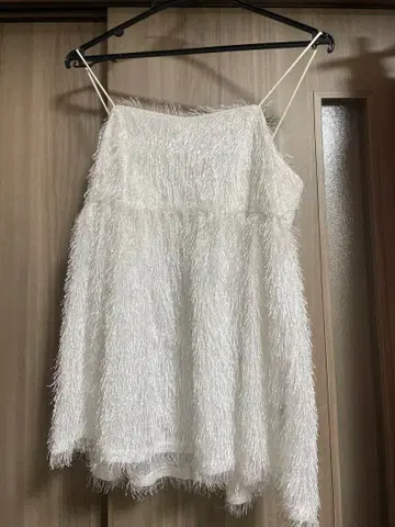 free'smart 화이트 퍼풍 슬립 뷔스티에