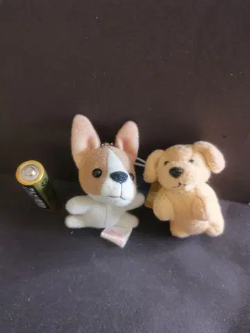 키체인 달린 강아지 봉제 인형 2체 세트