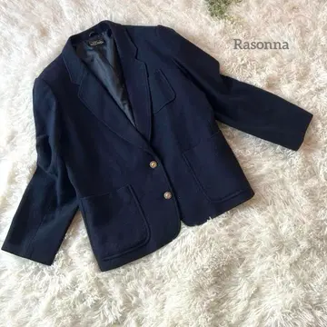 라존나*새상품급 여성용 테일러드 자켓 골드 버튼 모 80%