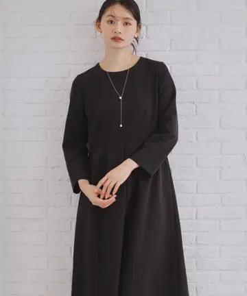 새상품 턱 플레어 원피스/더블 크로스 오파크 클립 블랙