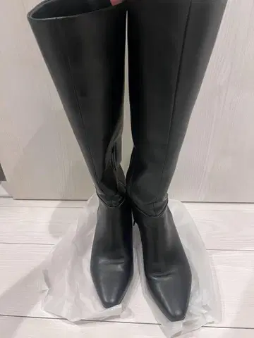 SNIDEL 블랙 스퀘어토 롱 부츠