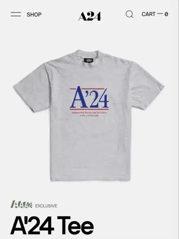 A24 티셔츠 사이즈 L AAA24 회원 한정판
