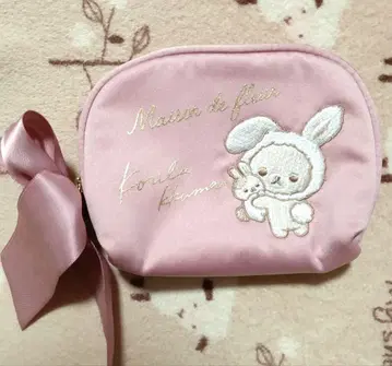 [수회 사용품] 메종 드 플뢰르 코리락쿠마 파우치 티슈 핑크 리본