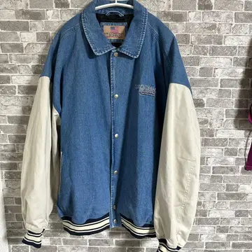 U.S. COMPANY SUPPLY 바시티 자켓 데님/화이트