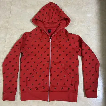 adidas 레드 풀 지퍼 후드티