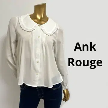 [ 4289 ] Ank Rouge 하트 버튼 카라 부착 블라우스 M