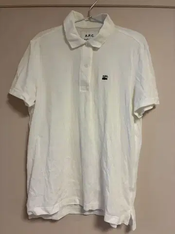 A.P.C. LACOSTE 화이트 피케 셔츠 M