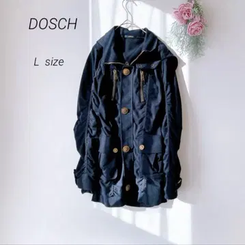 도스치 DOSCH 긴팔 후드티 집업 면 블랙 ( L )