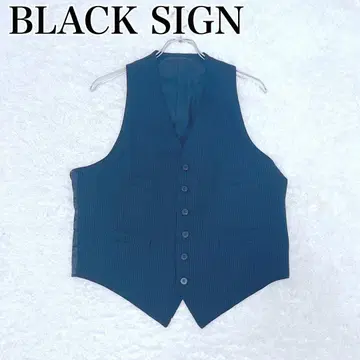 BLACK SIGN 블랙사인 정장용 베스트 네이비 스트라이프