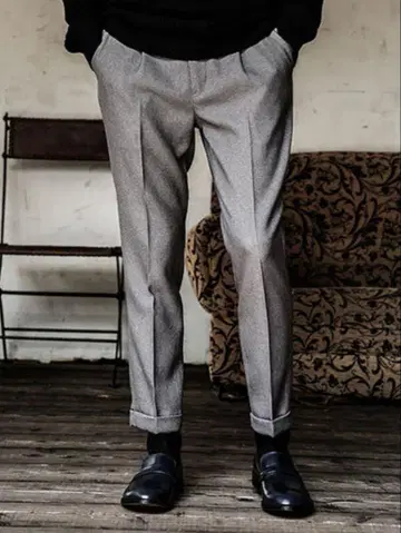 Mr.Olive RETORO POLYESTER TAPERED PANTS