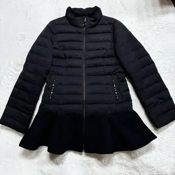 AVENIRETOILE 절개 다운 코트 페플럼 버블 지퍼 XS 사이즈