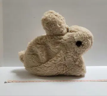 토끼 모양 봉제 인형 지퍼 포함 약 20cm