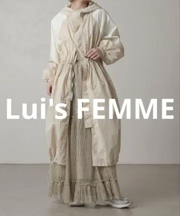Lui's FEMME 바이컬러 모즈 코트 라이트 베이지
