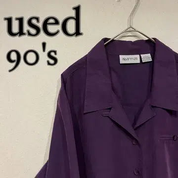 [새상품급] used 90's 오픈 카라 레이온 셔츠 퍼플