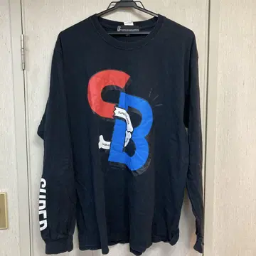 SUPERBEAVER 블랙 롱 T 셔츠 SABBAT13 콜라보