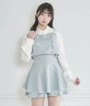 Honey Cinnamon 펄 버튼 배색 트위드 셋업