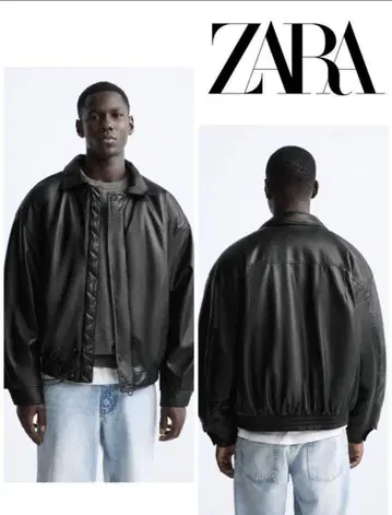 ZARA 인조 가죽 퍼프 자켓