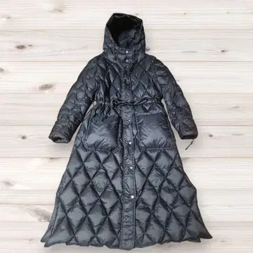 RUIRUE BOUTIQUE 다운 코트 롱 코트 A라인 L 블랙