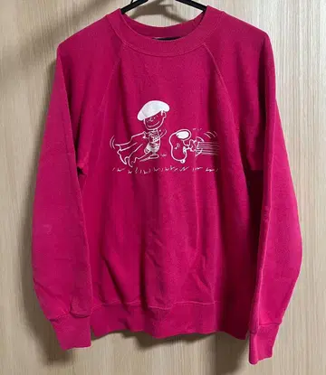 90s USA제 Hanes PEANUTS 스누피 맨투맨 L 핑크